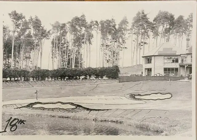Westerham Golf Club Bunker Drawing 18th Green
