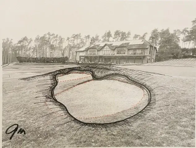 Westerham Golf Club Bunker Drawing 9th Green